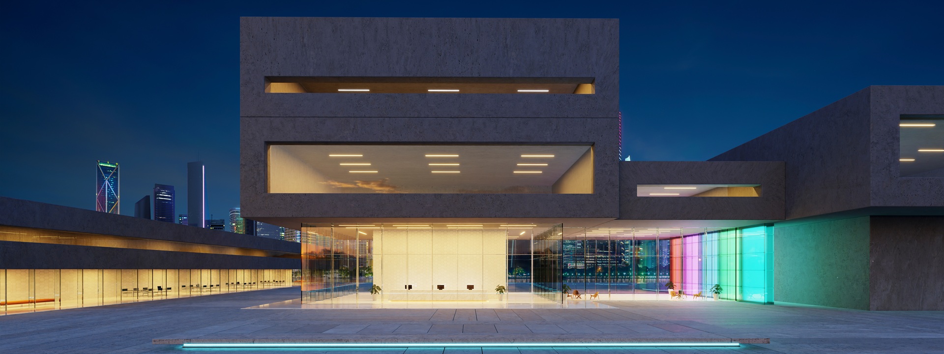 3d Bew Modern Office Buildings Exterior.