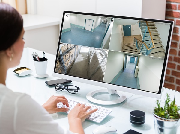 Spy Cctv Security Camera Footage On Screen