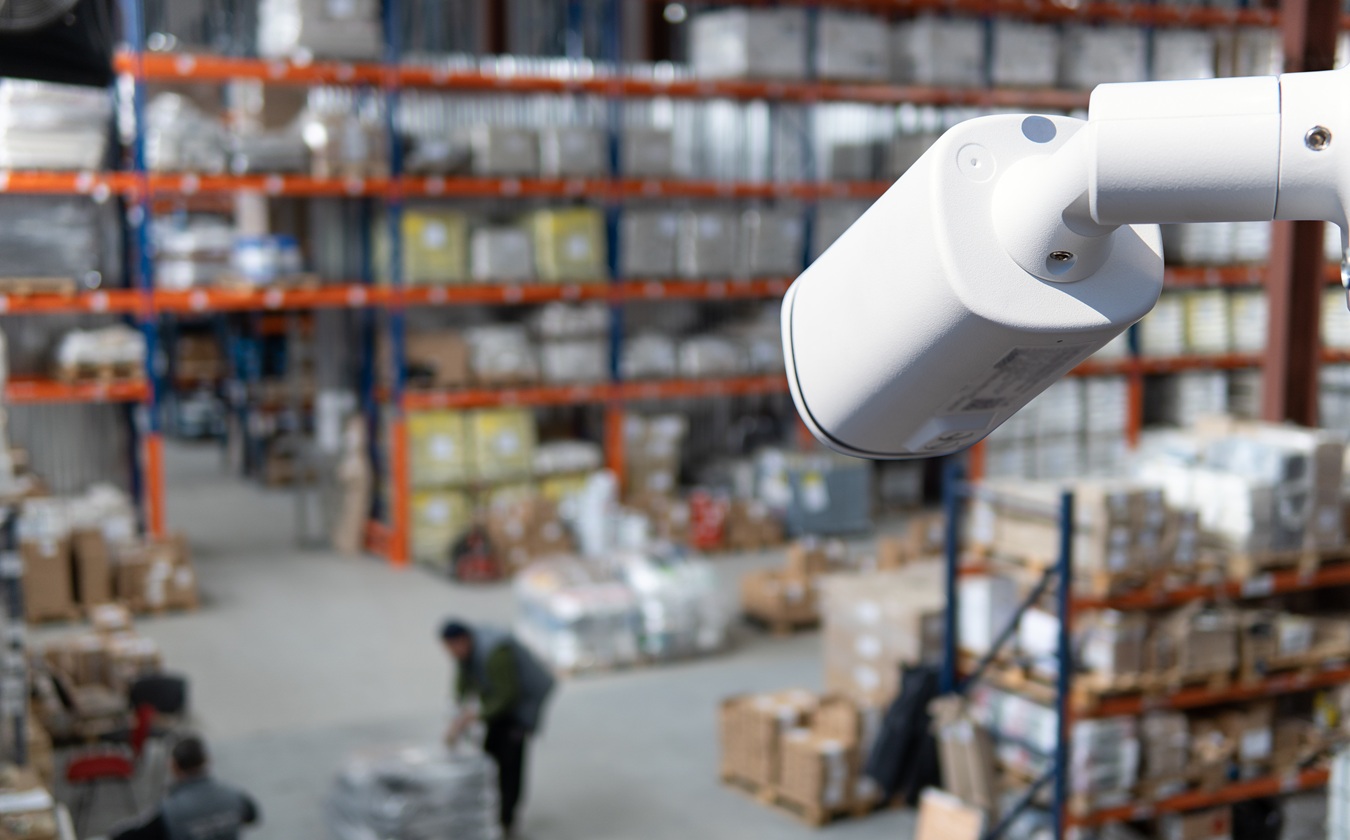 Closed Circuit Camera Multi Angle Cctv System Against The Background Of A Modern Warehouse Complex. The Concept Of Protection Of Goods Closed Circuit Camera Multi Angle Cctv System Against The Background Of A Modern Warehouse Complex. The Concept Of Protection Of Goods