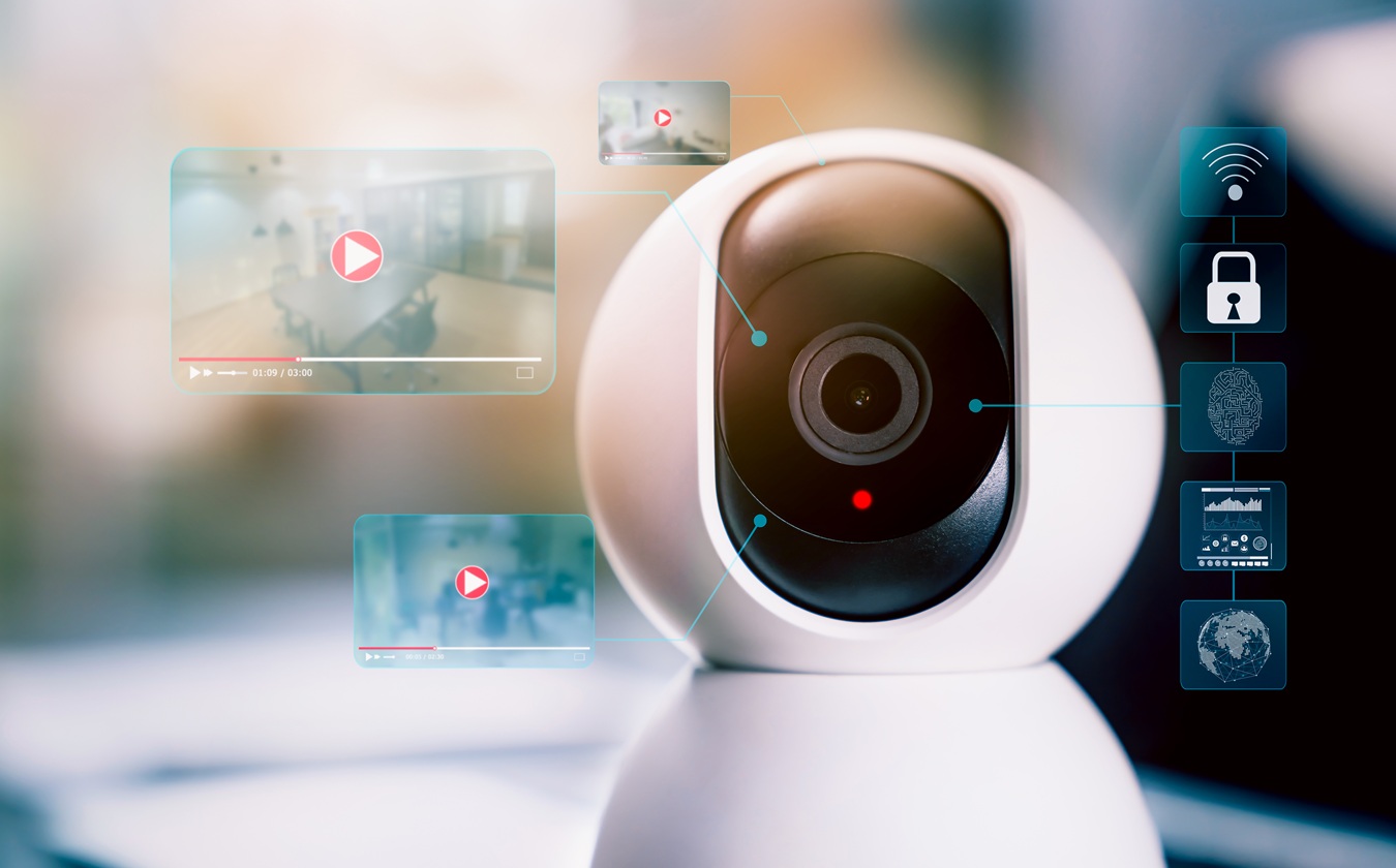 Security Cctv Camera, Surveillance Technology And Show Video Record On Screen Display, Application Tools Icon. Security Cctv Camera, Surveillance Technology And Show Video Record On Screen Display, Application Tools Icon.