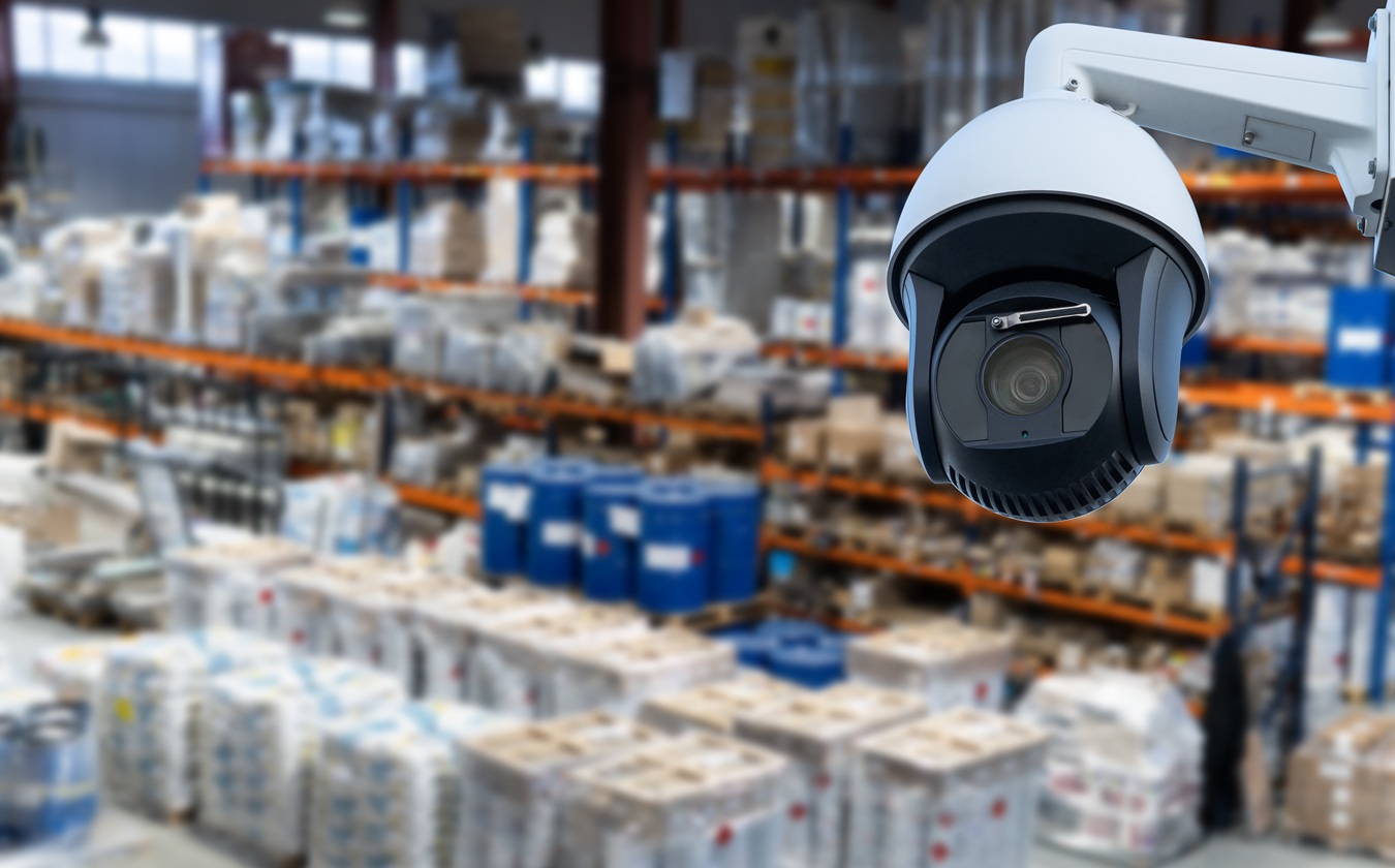 Cctv System Security In Warehouse Of Factory Chemical Blur Background Cctv System Security In Warehouse Of Factory Chemical Blur Background